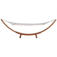 Deko Living Outdoor Cedar Wood Hammock with White Textilene Fabric