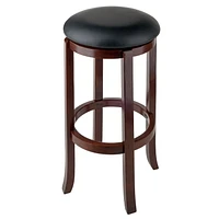 Winsome Tabouret de bar à siège pivotant Walcott, noir et noyer