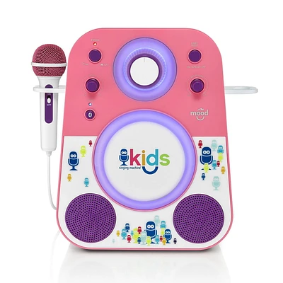 Singing Machine - Kids Mood, Haut Parleur bluetooth avec microphone, Rose/Violet