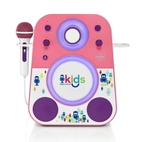 Singing Machine - Kids Mood, Haut Parleur bluetooth avec microphone, Rose/Violet