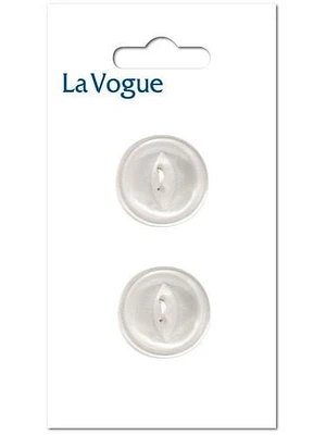 La Vogue 22 mm 2-Hole Button - White, La Vogue buttons and closures offer you the most fashionable and contemporary assortment of styles and colours.