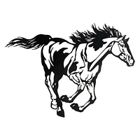 Metal Black Wall Decor Running Horse