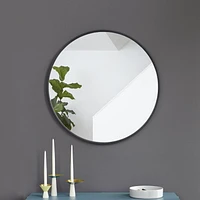Miroir mural décoratif rond Umbra Hub, noir