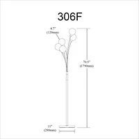 Lampadaire Dainolite 306F-AGB en laiton vieilli