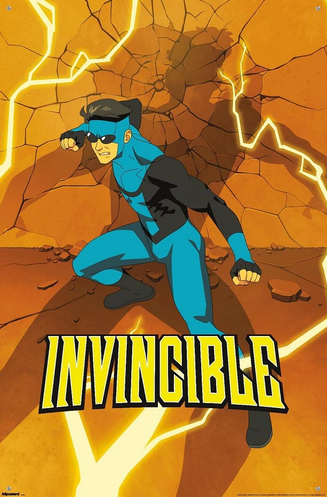 Invincible: Season 3 - Blue Suit Teaser One Sheet Wall Poster with Pushpins, 22.375" x 34"