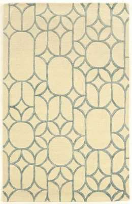 Aspire Wool Window Ivory & Turquoise 8' x 11' Area Rug