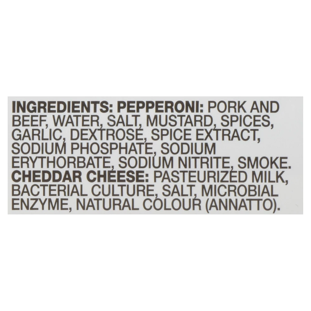 Pepperoni doux Pep 'N Cheddies de McSweeney's Pepperoni & Fromage Snack 150g