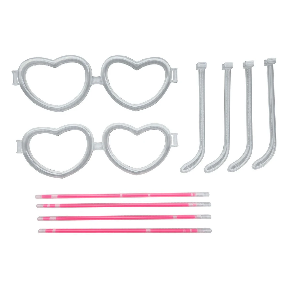 Façons de célébrer Glow Glasses ensemble de 2 Glow Heart Glasses