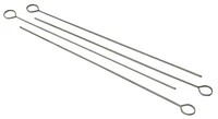 MAINSTAYS Metal Skewers 12-inch, Set of 4, Reusable Eco-alternative to Disposables, Chrome-plated, Sharp Ends to Thread, Long and Sturdy, Flat Sided Design, 12" Grilling metal skewers set