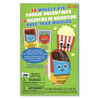 Mello Smello 16CT Valentins De Nourriture Avec Yeux Rigolos Cartes