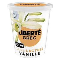Liberté Greek 0% Lactose Free Yogurt, Vanilla, High Protein, 1 kg, 750 g
