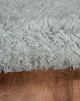 New Flokati 1400gr 8' x 10' Area Rug, Light Grey