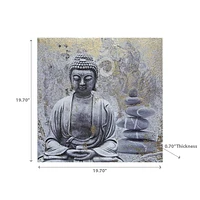 Toile À Imprimé En Feuille Art Mural Méditant Bouddha
