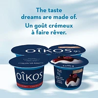 Oikos Extra Creamy Greek Yogurt, Black Cherry, Fruit on the Bottom, 9% M.F., 4 x 95 g