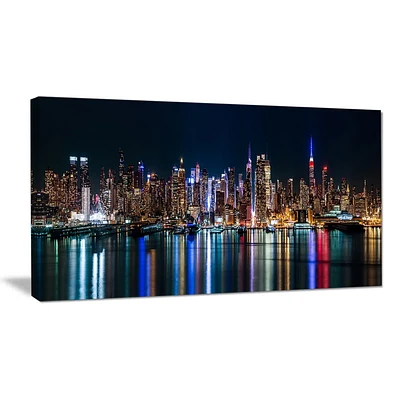 Tableau pour le mur imprimée sur toile Design Art la nuit à New York très grand