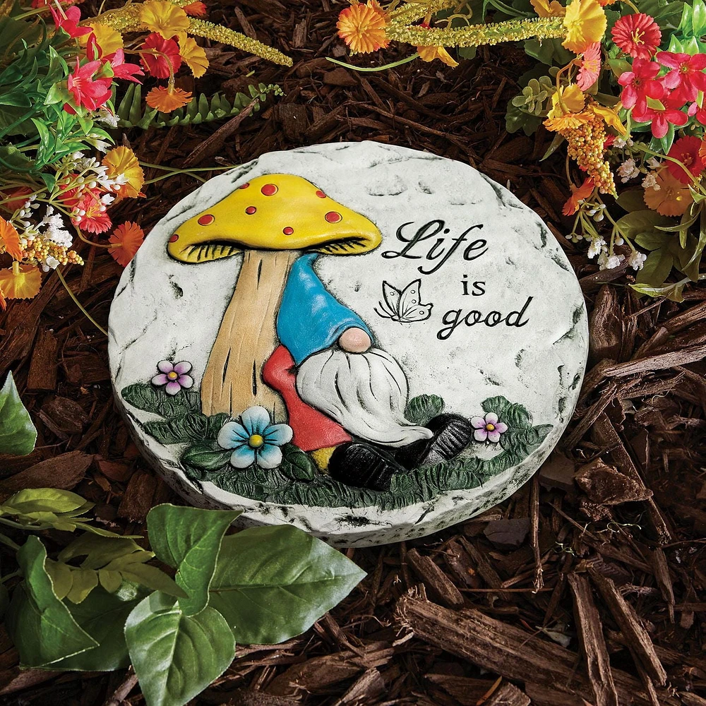 Gnome Step Stone - Life is Good (Yellow)