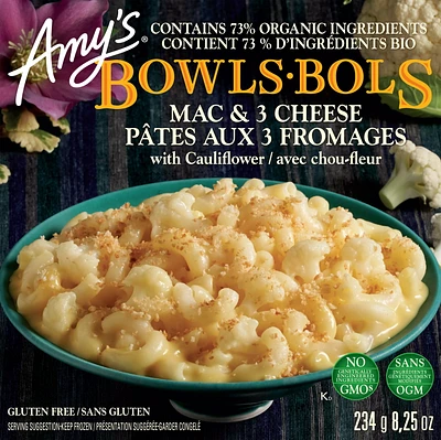 Macaroni aux 3 fromages avec bol de chou-fleur