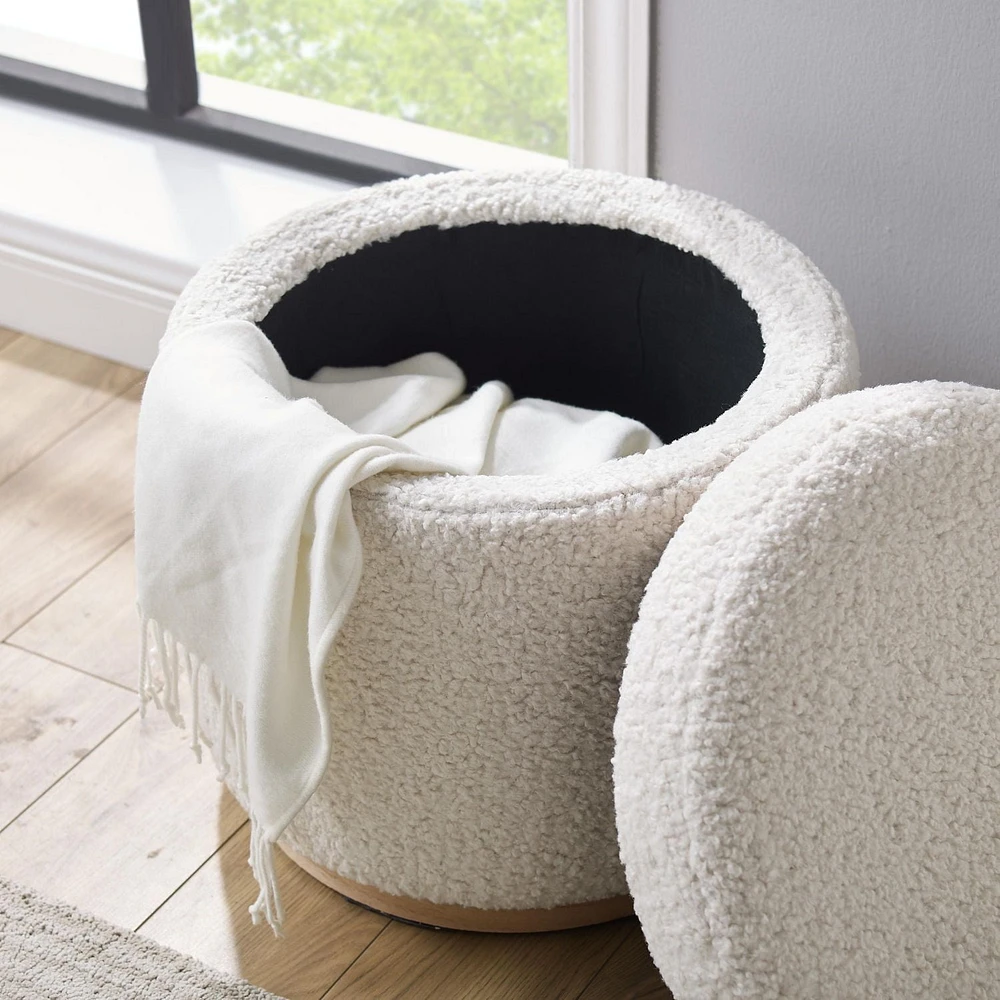 Pouf de rangement Richgrove naturel