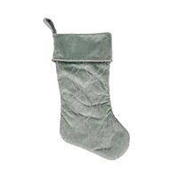 Holiday Time 20 inches silver velvet stocking