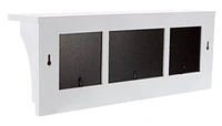 Kiera Grace Riley Wall Shelf and Picture Collage With Three Hooks, 18.75"L x 4"D X 7"H, White