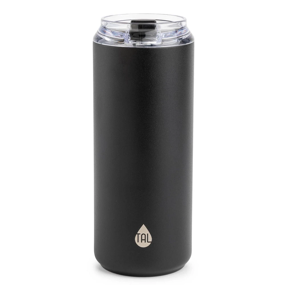 TAL Stainless Steel Tall Boy Tumbler 18 fl oz, Black, Water Bottle