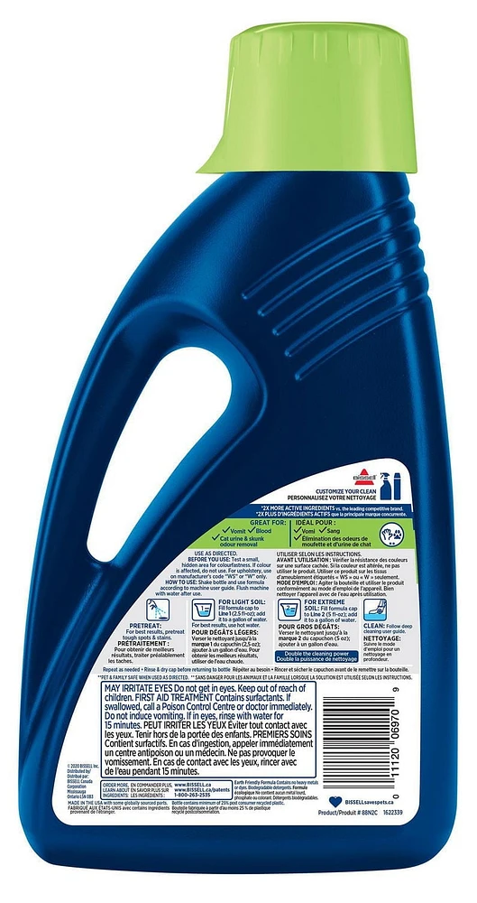BISSELL® Advanced Pet Stain & Odor Formula, 60 oz, 2X Concentrated