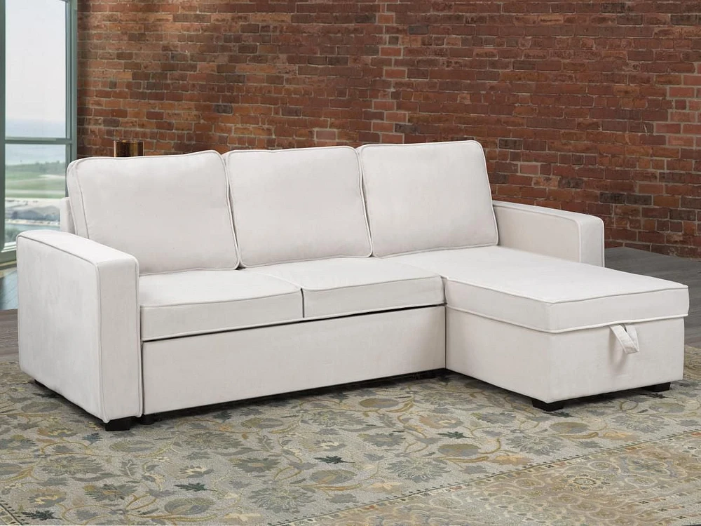 Adelaina Sectional Sofa Bed, Beige