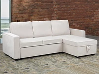 Adelaina Sectional Sofa Bed, Beige