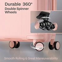 5 Piece Hardside Luggage Set: 28 Inch Spinner Suitcase, 24 Inch Rolling Luggage, 20" Carry-On Suitcase, Toiletry Kit & Expandable Tote Bag