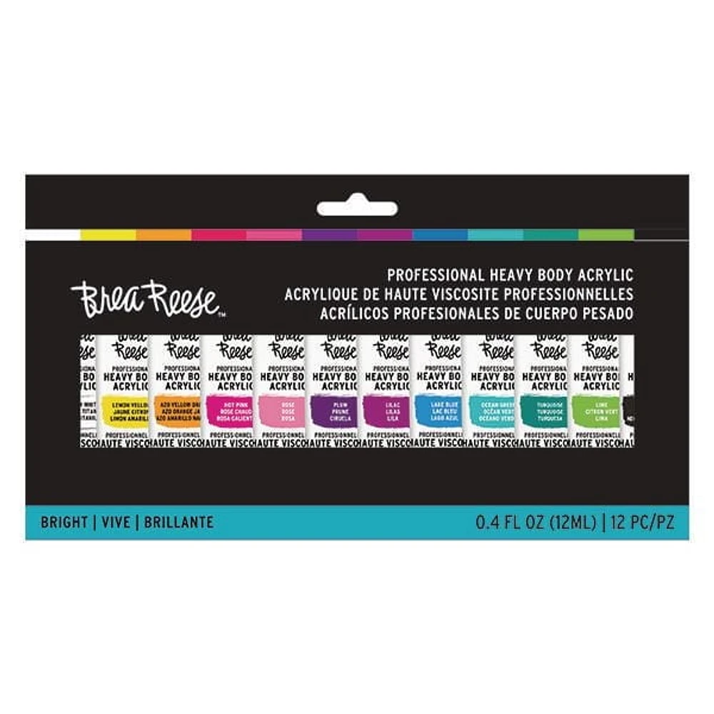 Momenta Inc Brea Reese 12 Piece 12mL Acrylic Paint Set: Brights
