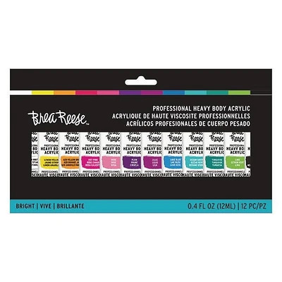 Momenta Inc Brea Reese 12 Piece 12mL Acrylic Paint Set: Brights