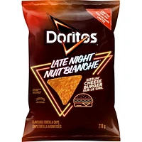 Doritos Nuit blanche chips tortilla aromatisées Cheeseburger sur le gril. 210 g.