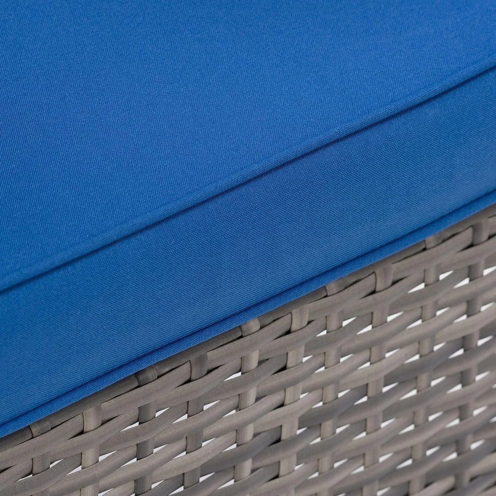 Ensemble modulaire de patio Parksville - Fini gris mélangé / Coussins bleu Oxford 5pc