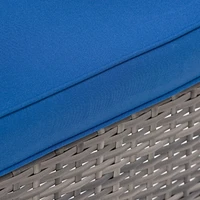 Ensemble modulaire de patio Parksville - Fini gris mélangé / Coussins bleu Oxford 5pc