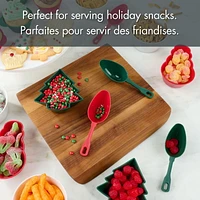 Ensemble de 4 cuillères à bonbons, rouges et vertes