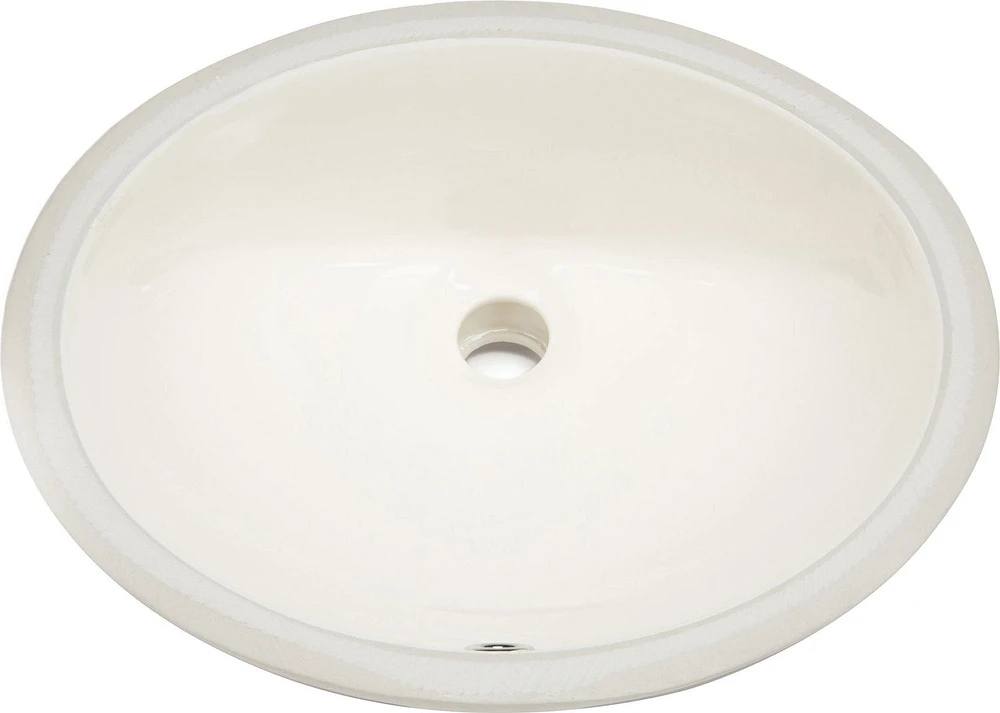 19.5-in. W CUPC Oval Bathroom Undermount Sink Set In Biscuit - Chrome Hardware - Overflow Drain Incl. AI-13153