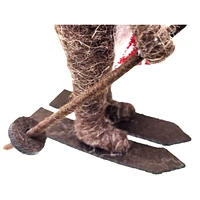 Holiday Time wool polyester Skiing Reindeer ornament - Brown / White / Red