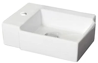 American Imaginations 16.25-in. W Above Counter White Bathroom Vessel Sink Set For 1 Hole Left Faucet AI-15201