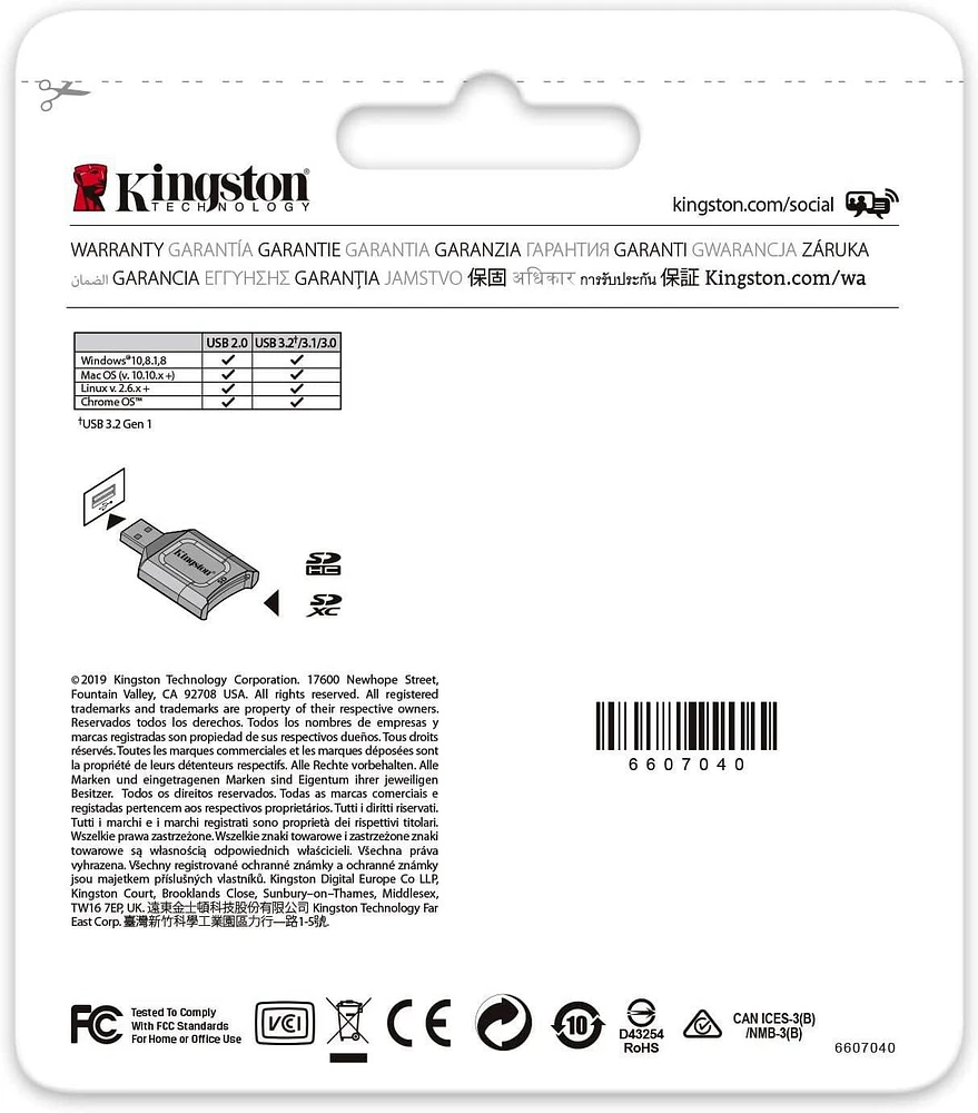 Kingston MobileLite Plus Lecteur de cartes USB 3.2 SDHC/SDXC UHS-II