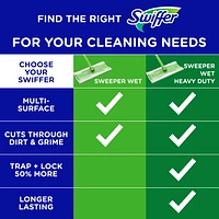 Recharges de linges humides pour balai Swiffer pour balayer et nettoyer les planchers, nettoyant pour planchers multi-surfaces avec fraîcheur Febreze, parfum Lavande, 24unités 24CT