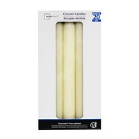 Mainstays 8" Bougies droites, non parfumé Paquet de 20