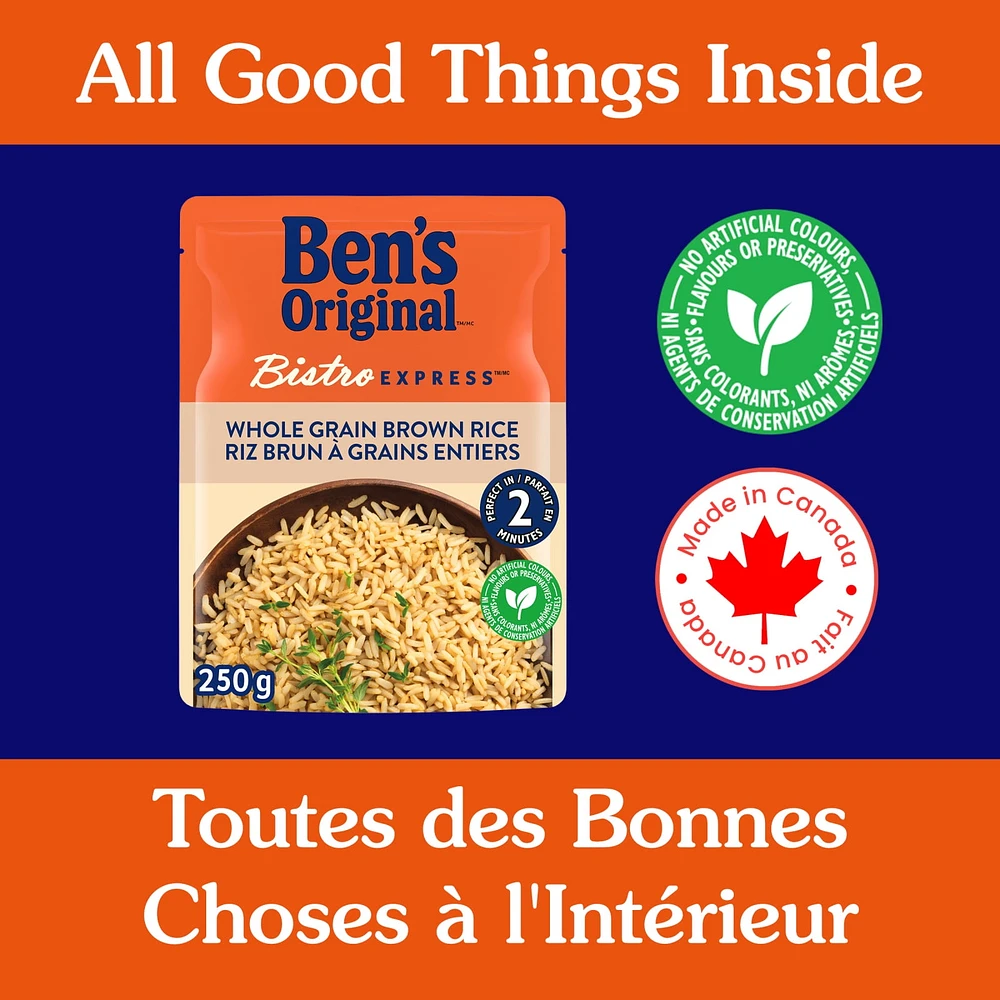 BEN'S ORIGINAL BISTRO EXPRESS Whole Grain Brown Rice Side Dish, 250g Pouch, Perfect Every Time™