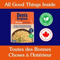 BEN'S ORIGINAL BISTRO EXPRESS Whole Grain Brown Rice Side Dish, 250g Pouch, Perfect Every Time™