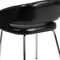 Fusion Series Contemporary Black Leather Side Reception Chair