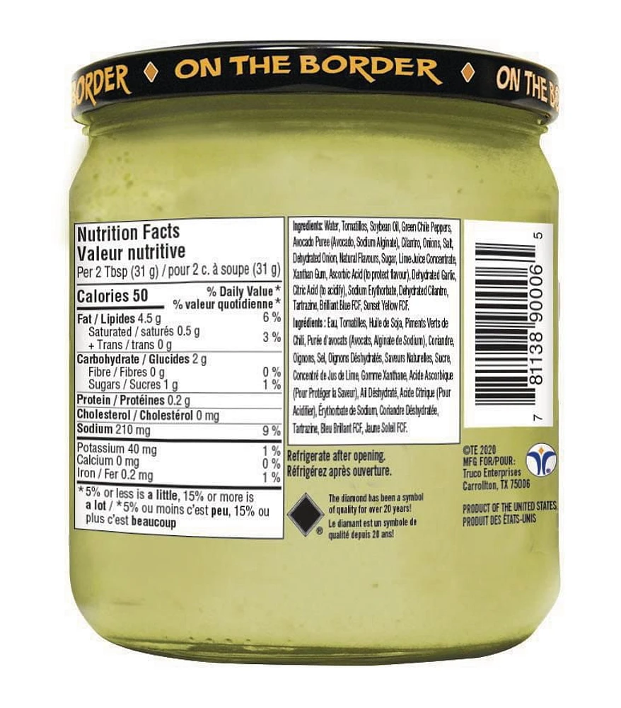 On The Border Guacamole Salsa, Moyenne
