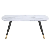 Table de salon rectangulaire contemporaine avec fini en similimarbre