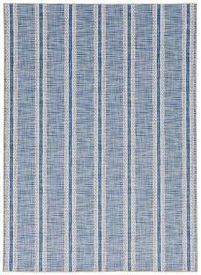 Tapis lavable Wallen 5 pi x 7 pi ivoire et bleu