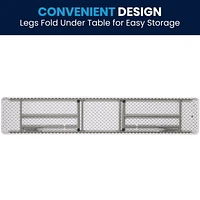 Table de formation pliante en plastique blanc granite de 18 po larg. x 96 po long.