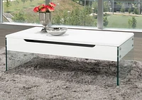 Table basse à plateau relevable Kyle, blanc