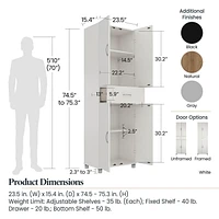 Systembuild Evolution Lory Framed Storage Cabinet with Drawer, White